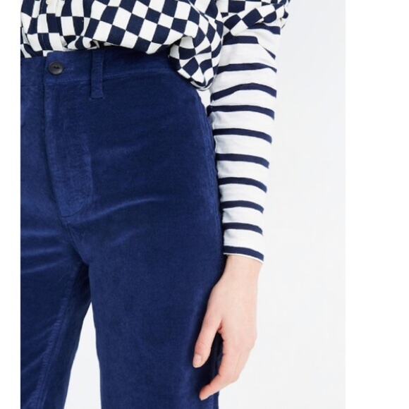 Madewell Emmett Wide-Leg Crop Velvet Pants sz 35 Plus Size - Picture 4 of 5